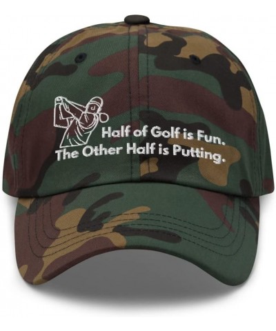 Golf is Fun Hat | Funny Golf Cap | Unisex Embroidered Hat Green Camo $21.27 Baseball Caps