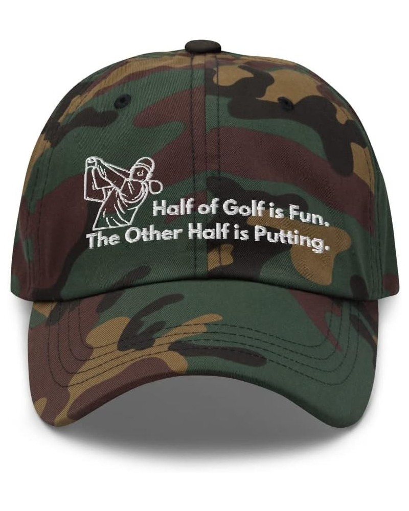 Golf is Fun Hat | Funny Golf Cap | Unisex Embroidered Hat Green Camo $21.27 Baseball Caps