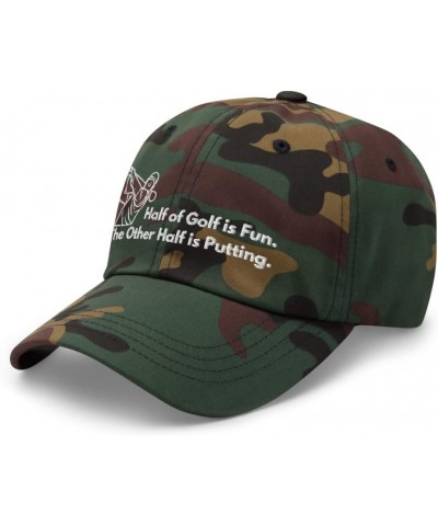 Golf is Fun Hat | Funny Golf Cap | Unisex Embroidered Hat Green Camo $21.27 Baseball Caps