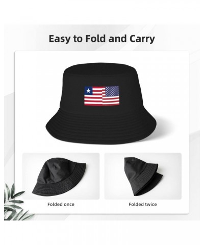 America Liberia Friendship Flag Stay Cool and Stylish with Our Trendy Bucket Hats - Perfect for Summer Fun and Outdoor Advent...