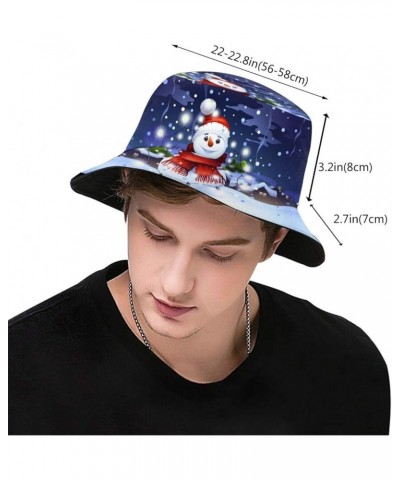 Christmas Snowflake Snowman Bucket Hat for Women Men Fashion Summer Beach Hat Packable Outdoor Xmas Sun Hat Fisherman Hat Chr...