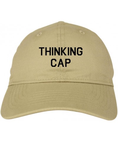 Thinking Cap Funny Nerd Dad Hat Baseball Cap Beige $13.25 Baseball Caps