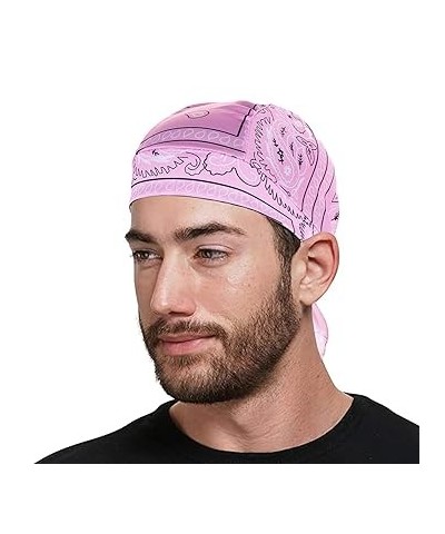 Men Hijab Hat Muslim Pullover Hat Multicolor Cashew Nut Print Hat Man Hair Band (Hot Pink, One Size) One Size Pink $7.74 Cold...