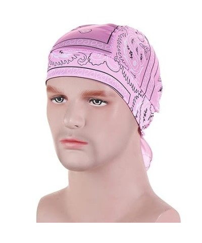 Men Hijab Hat Muslim Pullover Hat Multicolor Cashew Nut Print Hat Man Hair Band (Hot Pink, One Size) One Size Pink $7.74 Cold...