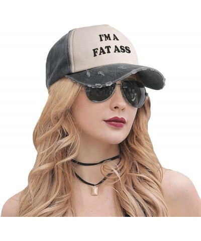 I'm A Fat Ass-Dad Hat Funny Hats Men Women Snapback Baseball Caps Fun Party Gifts Black and White $6.62 Baseball Caps