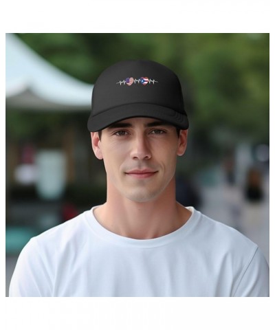 Trucker Hat Mesh Baseball Cap Adjustable Dad Hat Unisex Black $11.90 Baseball Caps