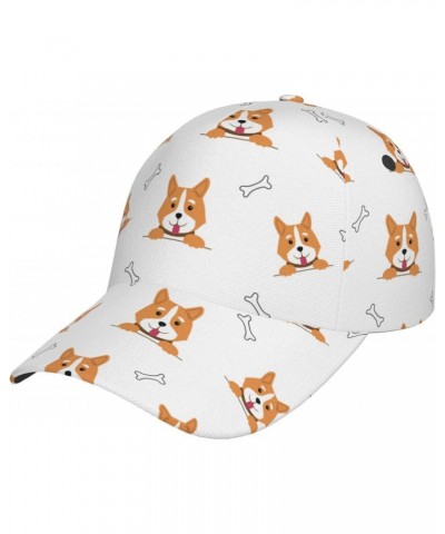 Baseball Cap Women Men- Cute Corgi Dog Puppy No.1016 Adjustable for Baseball Hat Women and Men Black $15.10 Baseball Caps