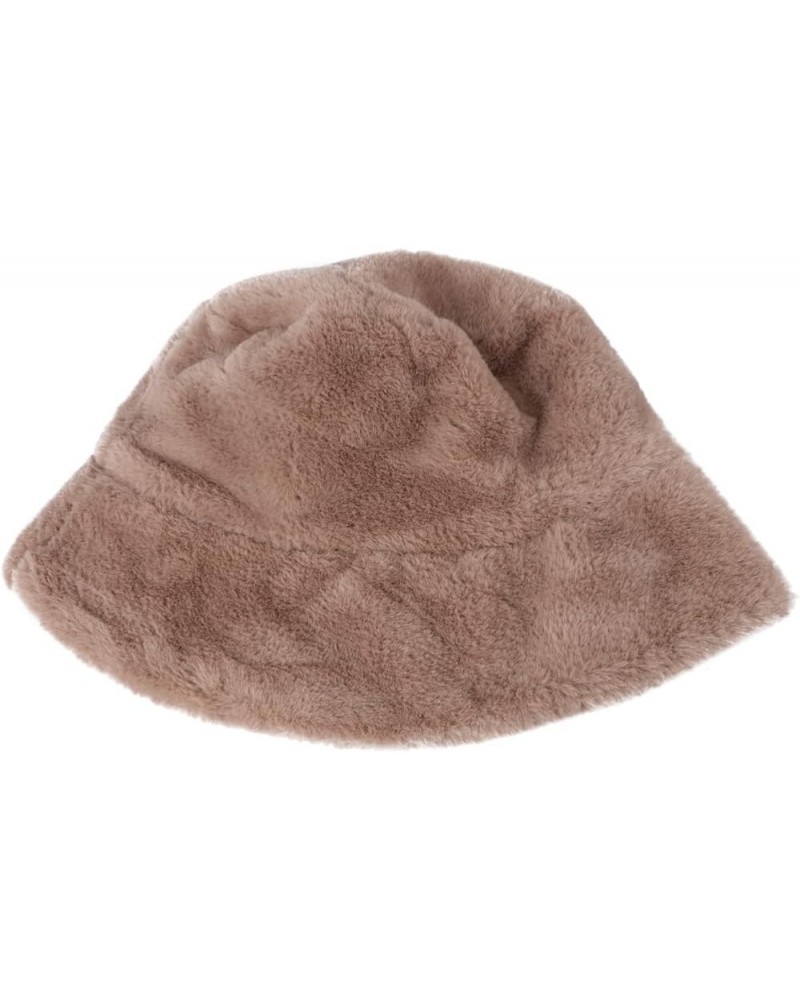 Winter Bucket Hat Women Furry Fur Bucket Hat Fisherman Hat Warm Hats Casual Outdoor Bucket Hat Khaki $7.64 Bucket Hats