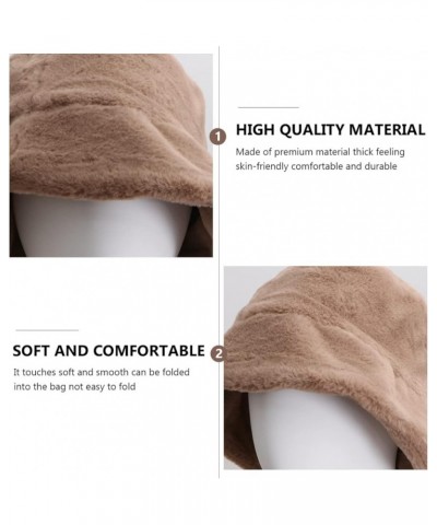 Winter Bucket Hat Women Furry Fur Bucket Hat Fisherman Hat Warm Hats Casual Outdoor Bucket Hat Khaki $7.64 Bucket Hats