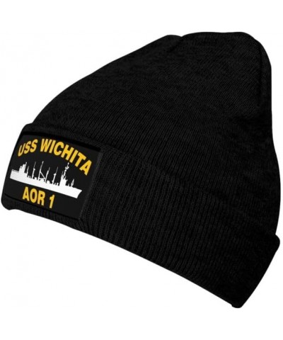 USS Wichita AOR 1 Flag-Knit hat Trucker Hats Denim Hats Cowboy Baseball Caps Fisherman's hat Black $12.74 Baseball Caps