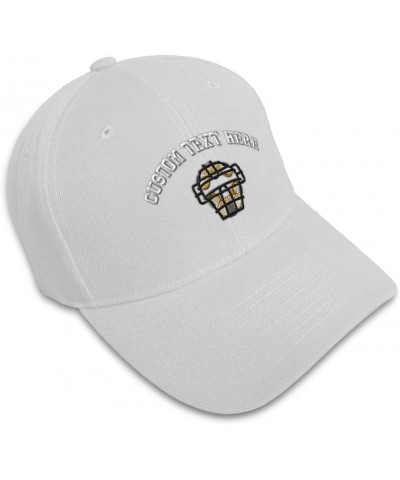 Custom Baseball Cap Umpire's Mask Embroidery Acrylic Dad Hats for Men & Women White Personalized Text Here $14.74 Baseball Caps