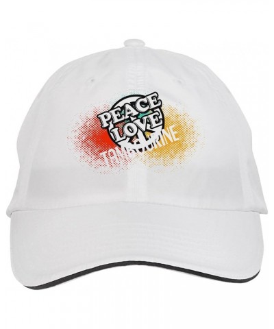 Peace Love Tambourine Hat Adjustable Cap, DesT89 White $13.11 Baseball Caps