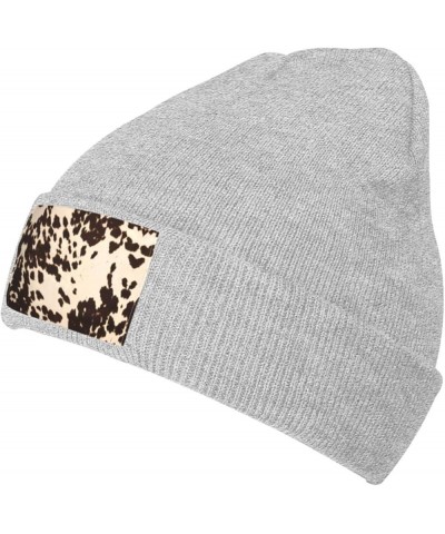 Brown Cowhide Picture Black Warm aldult Knit Hat Cap : Soft Good Elasticity Suitable for Daily and Outdoor Sports Gray $14.00...