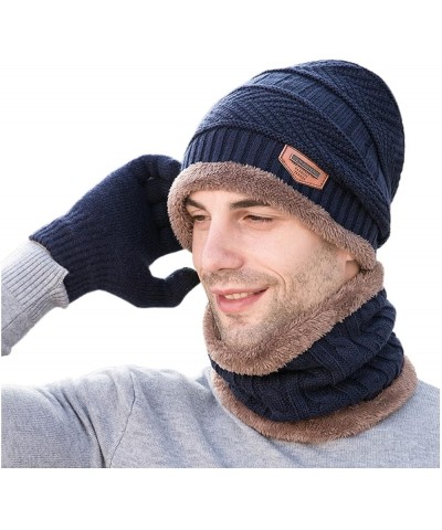 Knit Winter for Men Women Unisex Winter Hat with Lined for Men and Women Unisex Knit Hat Winter Navy $7.12 Skullies & Beanies