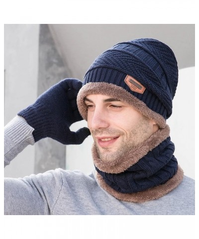 Knit Winter for Men Women Unisex Winter Hat with Lined for Men and Women Unisex Knit Hat Winter Navy $7.12 Skullies & Beanies