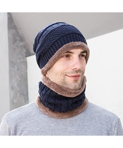 Knit Winter for Men Women Unisex Winter Hat with Lined for Men and Women Unisex Knit Hat Winter Navy $7.12 Skullies & Beanies