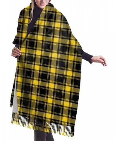 Women'S Long & Wide Black And Yellow Tartan Plaid Cashmere Feel Shawl Wrap Winter Warm Scarf 77x27inch $16.41 Scarves