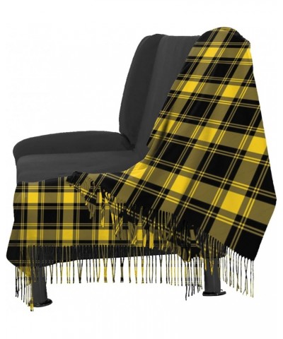 Women'S Long & Wide Black And Yellow Tartan Plaid Cashmere Feel Shawl Wrap Winter Warm Scarf 77x27inch $16.41 Scarves