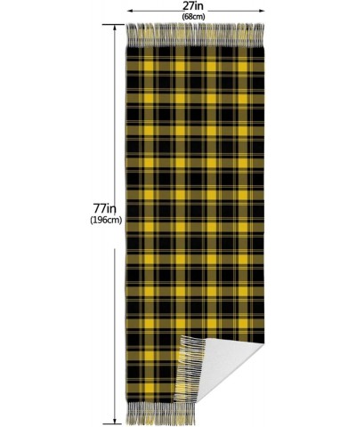 Women'S Long & Wide Black And Yellow Tartan Plaid Cashmere Feel Shawl Wrap Winter Warm Scarf 77x27inch $16.41 Scarves