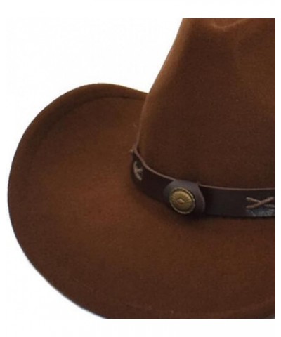 Cowboy Hat Men Cowgirl Hat Felt Hat Fedoras Hats for Women Navy Blue $23.18 Cowboy Hats