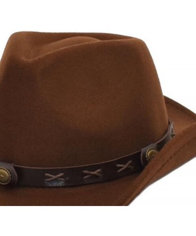 Cowboy Hat Men Cowgirl Hat Felt Hat Fedoras Hats for Women Navy Blue $23.18 Cowboy Hats