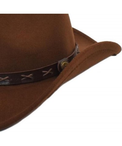 Cowboy Hat Men Cowgirl Hat Felt Hat Fedoras Hats for Women Navy Blue $23.18 Cowboy Hats