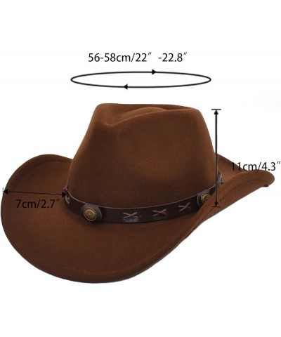 Cowboy Hat Men Cowgirl Hat Felt Hat Fedoras Hats for Women Navy Blue $23.18 Cowboy Hats