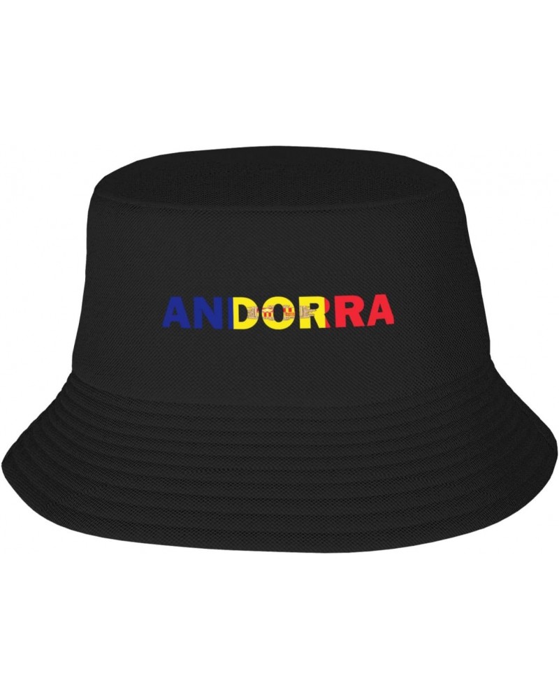 Andorra Flag Andorran Text Word Art Stay Cool and Stylish with Our Trendy Bucket Hats - Perfect for Summer Fun and Outdoor Ad...