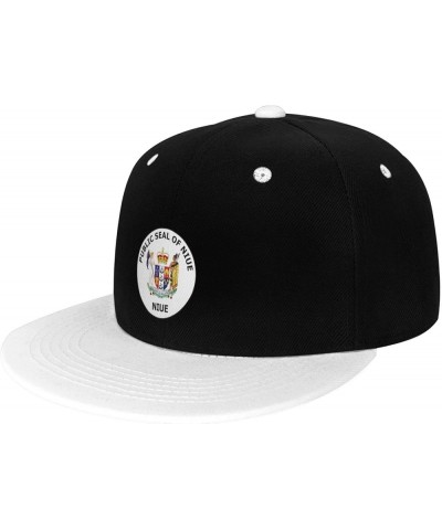 Public Seal of Niue Snapback Hat for Men Women Baseball Cap Trucker Flat Bill Hats Dad Caps White $9.94 Baseball Caps