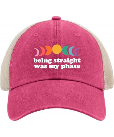 Being Straight was My Phase Human Rights Hat Mountain Hat AllBlack Sun Hat Men Gifts for Him Baseball Cap Rose Red02 $10.25 S...