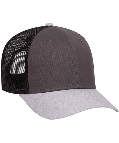 6 Panel Blend Twill Structured Low Profile Mesh Back Snapback Trucker Hat Heather Gray/Gray/Black $10.15 Baseball Caps