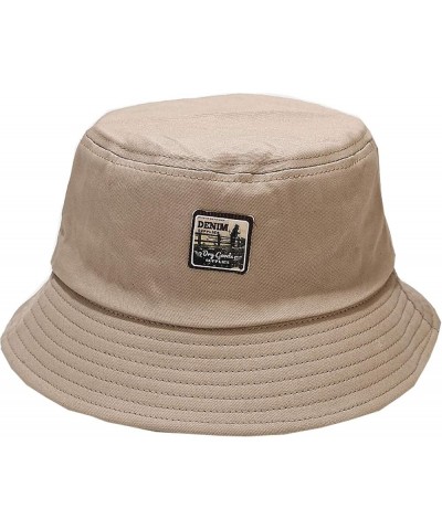 Printing Fashion Bucket Basin Hat Hat Sunshade Women's Hat Outdoor Fisherman's Furry Bucket Hats for Women Khaki $9.68 Bucket...