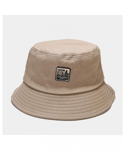 Printing Fashion Bucket Basin Hat Hat Sunshade Women's Hat Outdoor Fisherman's Furry Bucket Hats for Women Khaki $9.68 Bucket...