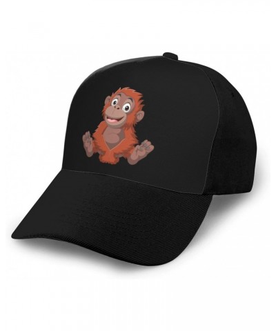 Cute Monkey Sitting Baseball Cap Women Men Hat Outdoor Leisure Sun Hat Adjustable Truck Driver Baseball Caps Dad Hats Black $...