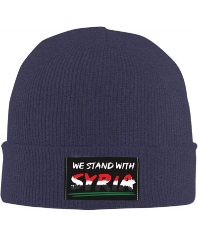 I Stand with Syria Beanie Hat We Support Syria Beanie Pray for Syria Strong Knit Hat for Men Women Black Navy $12.38 Skullies...