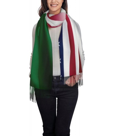 Nigeria America Flag Scarf for Women Winter Warm Travel Silk Scarves $16.57 Scarves