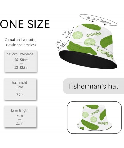 Cucumber Fisherman Bucket Caps Women, FlodableWomen Cap for Fishing Accessories for Vacation Must Haves Doodle 1 $8.97 Sun Hats