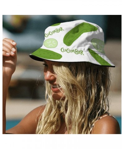 Cucumber Fisherman Bucket Caps Women, FlodableWomen Cap for Fishing Accessories for Vacation Must Haves Doodle 1 $8.97 Sun Hats