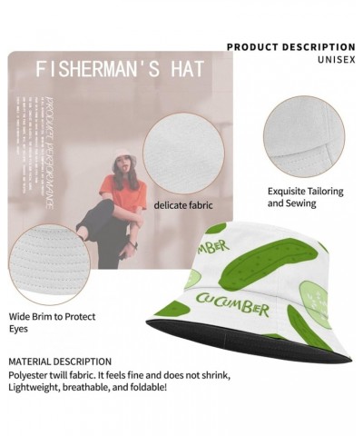 Cucumber Fisherman Bucket Caps Women, FlodableWomen Cap for Fishing Accessories for Vacation Must Haves Doodle 1 $8.97 Sun Hats