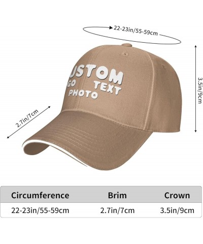 Custom Baseball Cap Add Your Text Customize Hats for Men Women Perfect for Football Make Your Own Hat Golden $9.17 Baseball Caps