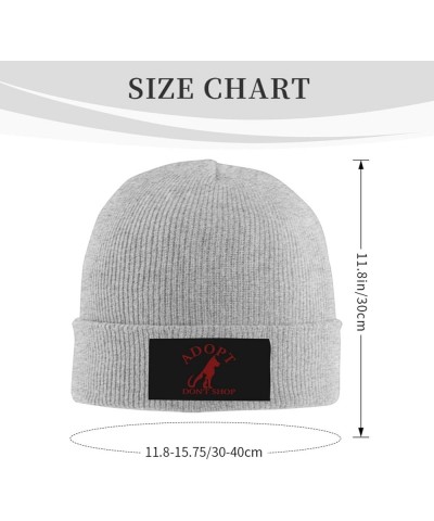 Winter Knit Hat Cap for Men Women, Adopt Don't Shop Unisex Beanie Hat Cuffed Skull Cap Warm Ski Hats Black Gray $6.75 Skullie...