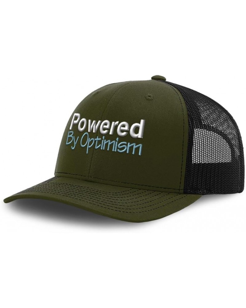 Trucker Hat Baseball Cap Powered by Optimism Style B Cotton Dad Hats for Men & Women Loden Black $11.20 Baseball Caps