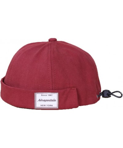 Unisex Cotton Lettering Print Dome Landlord Adjustable Brimless Hat Red $21.41 Skullies & Beanies