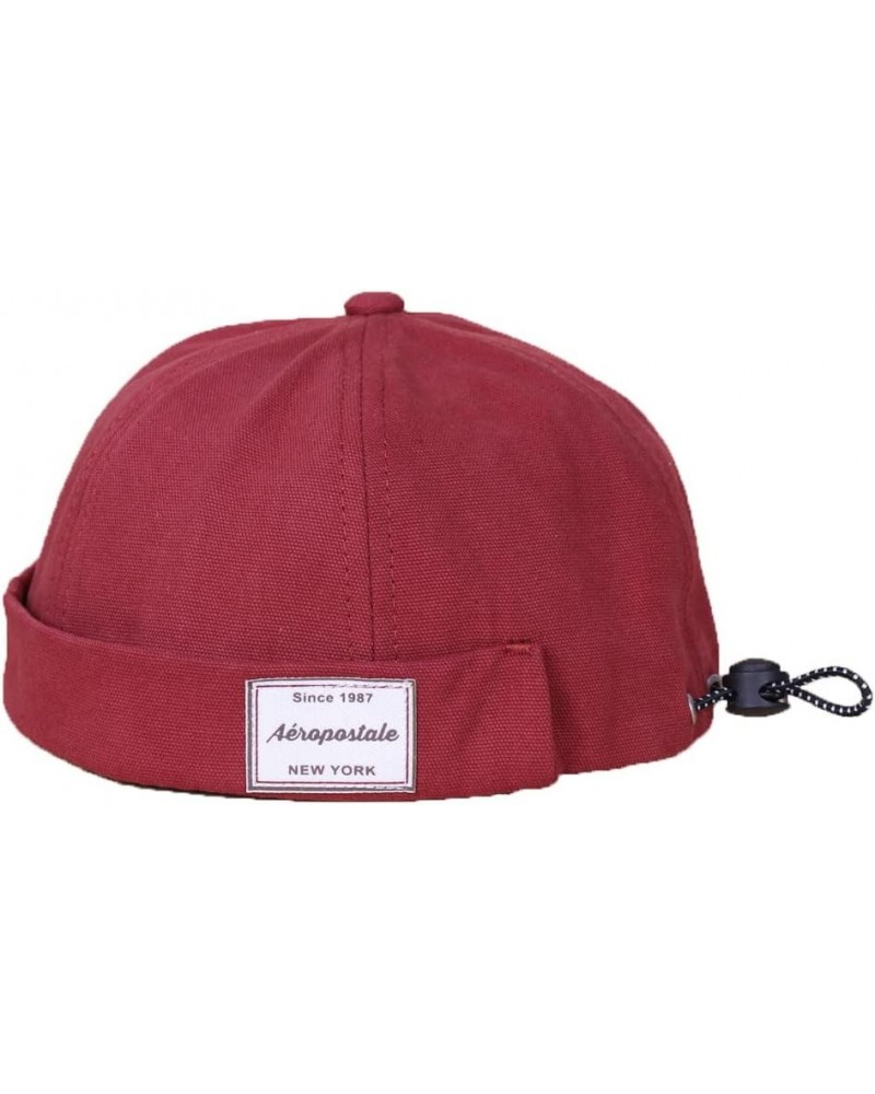 Unisex Cotton Lettering Print Dome Landlord Adjustable Brimless Hat Red $21.41 Skullies & Beanies