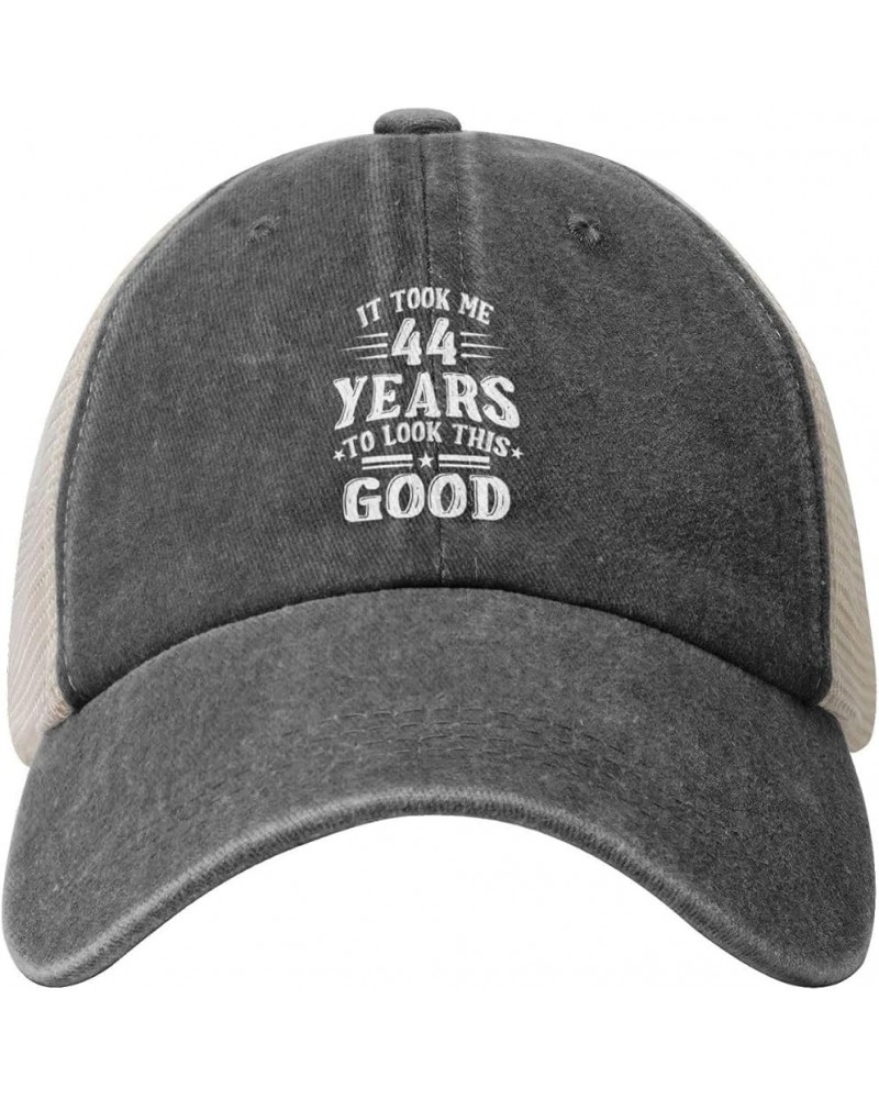 Happy 44th Birthday Adult Mesh Baseball Cap Adjustable Dad Hats Trucker Hat, Sport Outdoor Hats Black Deep Heather $9.53 Base...