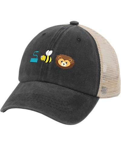 Hose Bee Lion Hat for Womens Baseball Caps Soft Washed Workout Hat Breathable Allblack $12.99 Baseball Caps