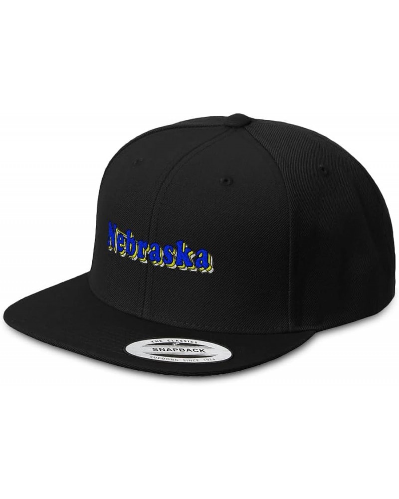 Snapback Hats for Men & Women Nebraska Love Acrylic Flat Bill Baseball Cap Black Design Only $14.35 Baseball Caps