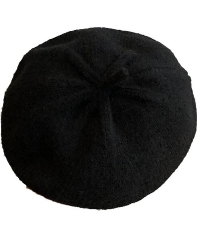 Beret Hats for Women Autumn and Winter Knitted Cap British Retro Japanese Korean Fashion Berets Black $9.33 Berets