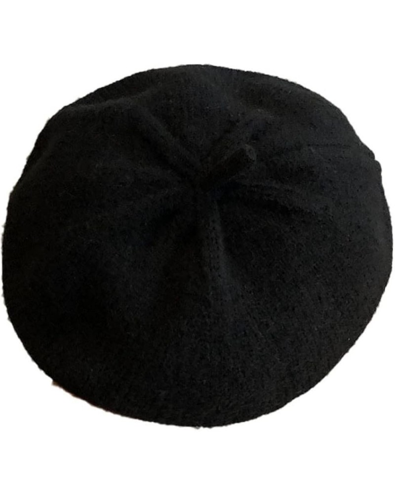 Beret Hats for Women Autumn and Winter Knitted Cap British Retro Japanese Korean Fashion Berets Black $9.33 Berets