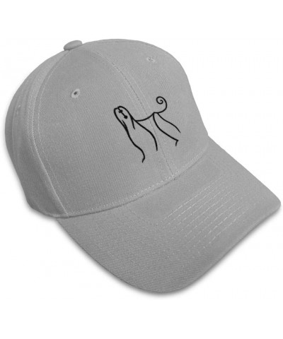 Custom Baseball Cap Afghan Hound Dog Silhouette Embroidery Dogs Acrylic Gray Design Only $13.23 Baseball Caps